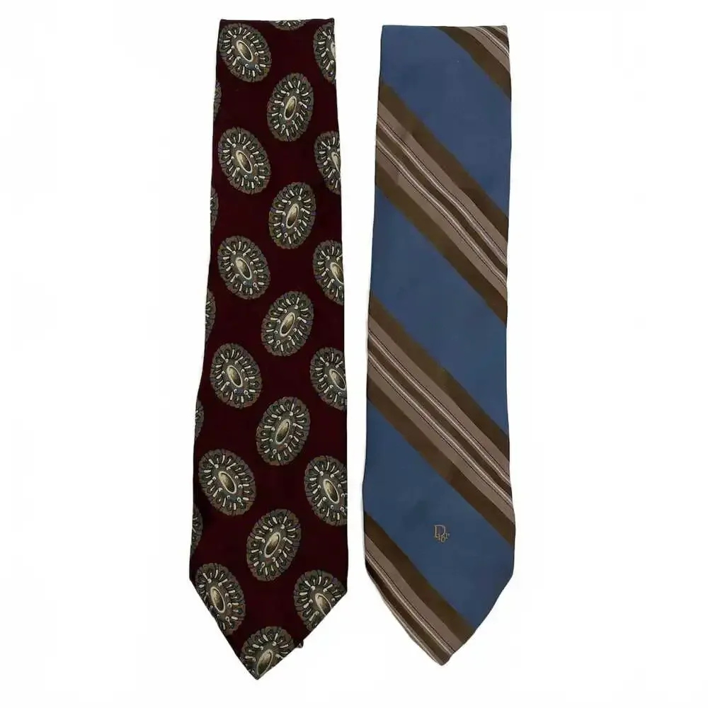 Dior Maroon & Blue Silk Tie 2 Pack | Men’s Regular OS